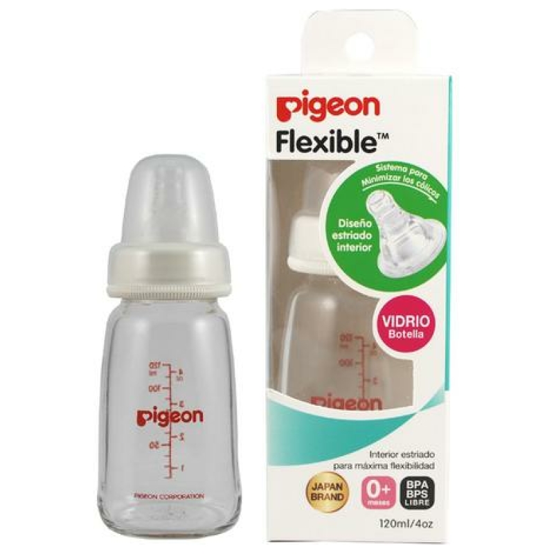 Mamadera boca estándar de vidrio 120ml pigeon