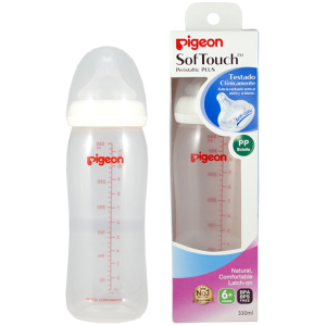 Mamadera boca ancha plástica pigeon 330 ml