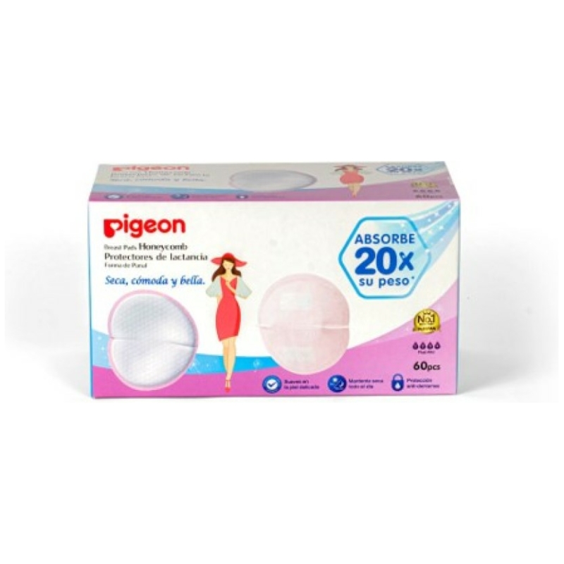 Absorbentes de leche honeycomb 60 piezas pigeon