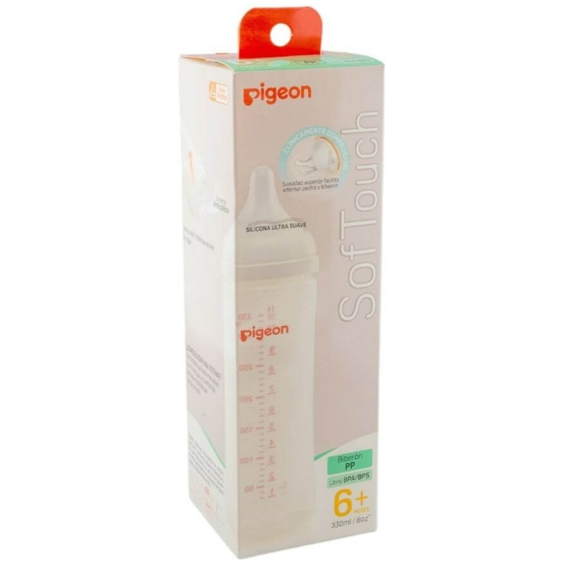 Mamadera boca ancha plástica pigeon 330 ml