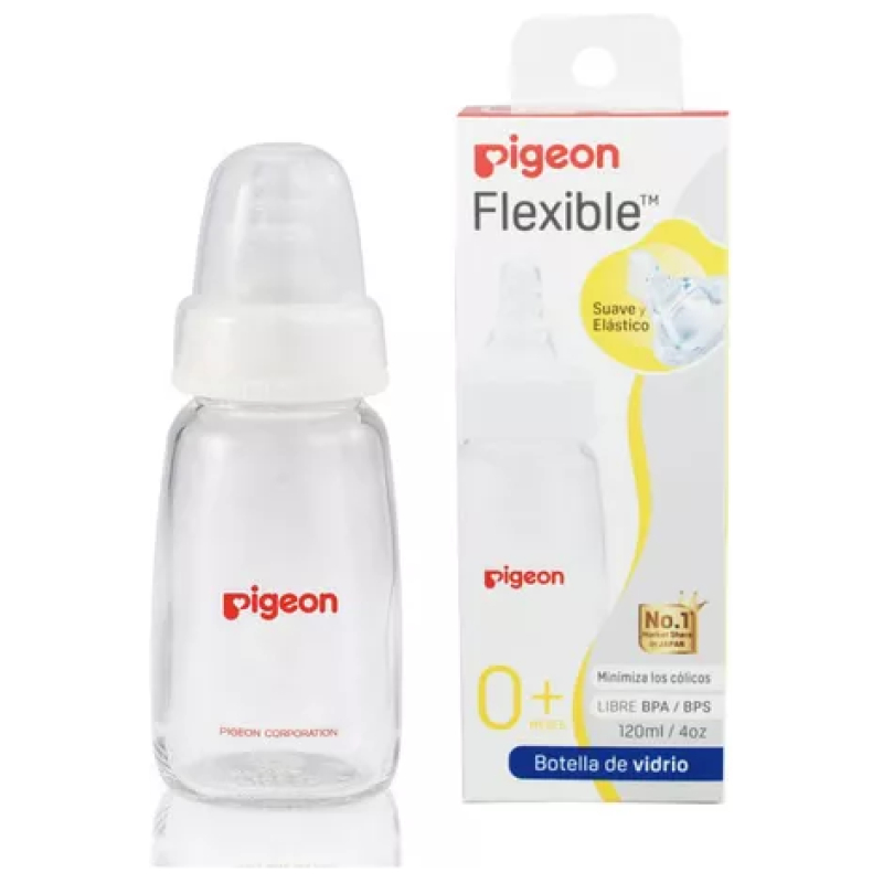 Mamadera boca estándar de vidrio 120ml pigeon