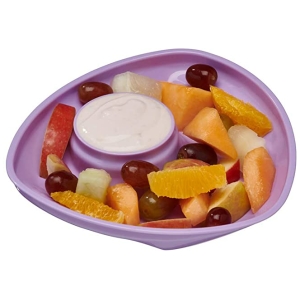 Plato para bebe con base de succión morado