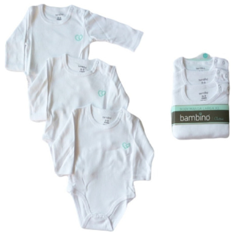 Tripack de body blanco bambino