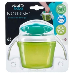 Vaso bowl para snacks y colaciones verde vital baby