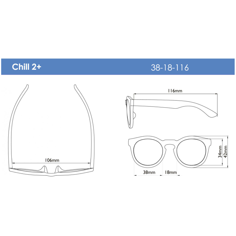 Lentes de sol para niños chill talla 2+ años