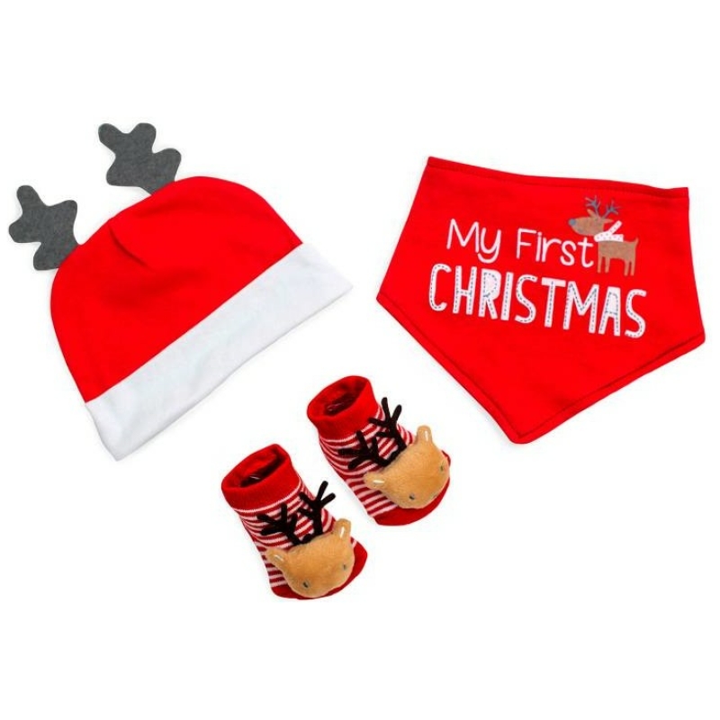 Set de 3 piezas mi primera navidad unisex bambino