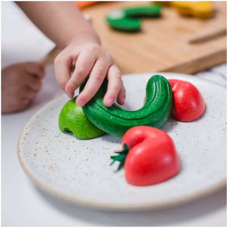 Juguete set de frutas y verduras imperfectas plan toys