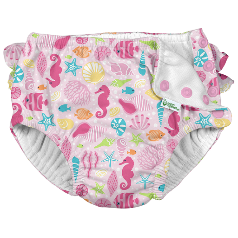 Pañal de agua reutilizable iplay rosado sealife