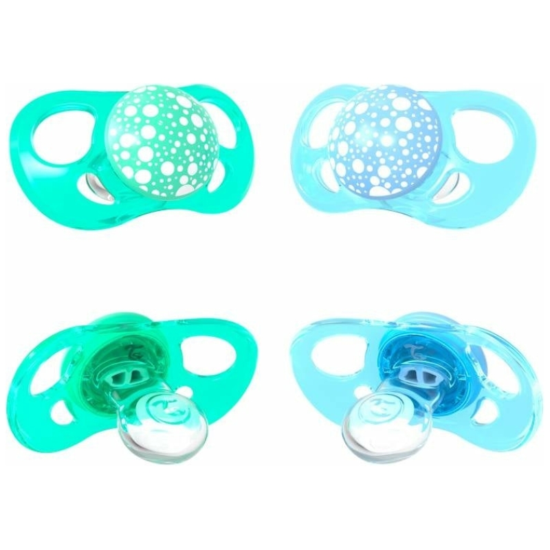 Pack chupetes twistshake 0-6 meses - azul/verde