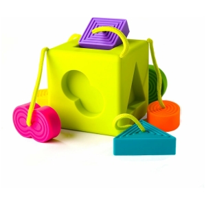 Cubo de encaje sensorial oombeecube fat brain toy
