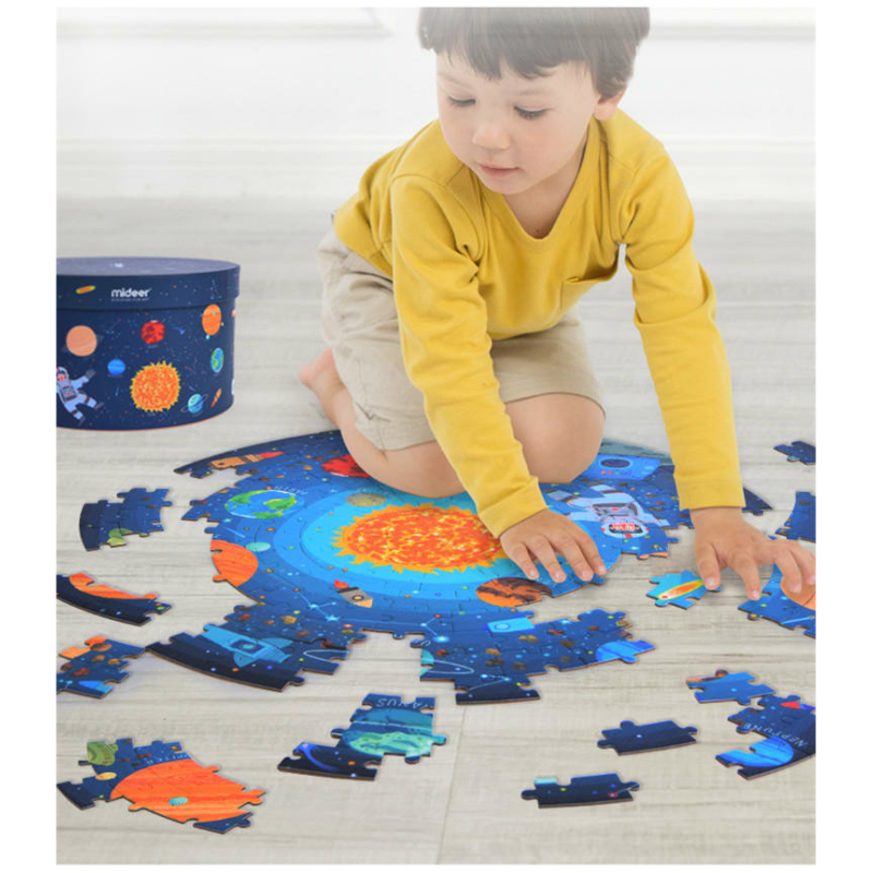 Puzzle redondo vagando en el espacio 150 pcs mideer