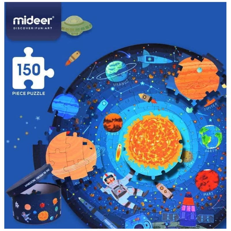 Puzzle redondo vagando en el espacio 150 pcs mideer