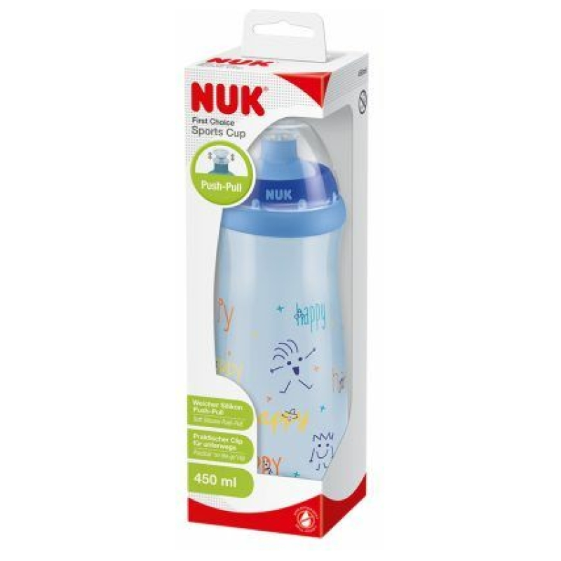 Vaso con boquilla sport cup 450 ml nuk azul