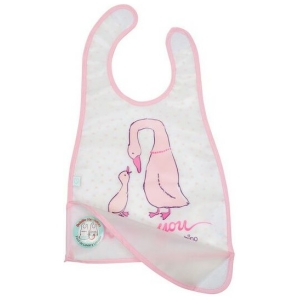 Babero plástico bambino niña patos rosa