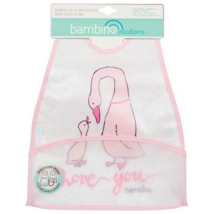 Babero plástico bambino niña patos rosa