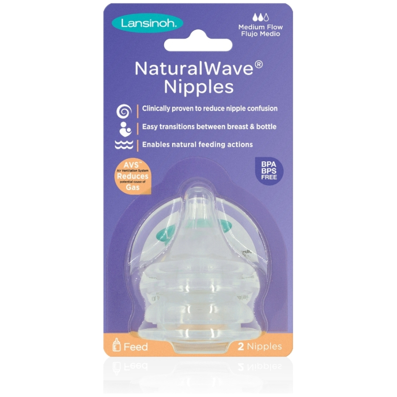 Pack tetinas natural wave flujo medio lansinoh