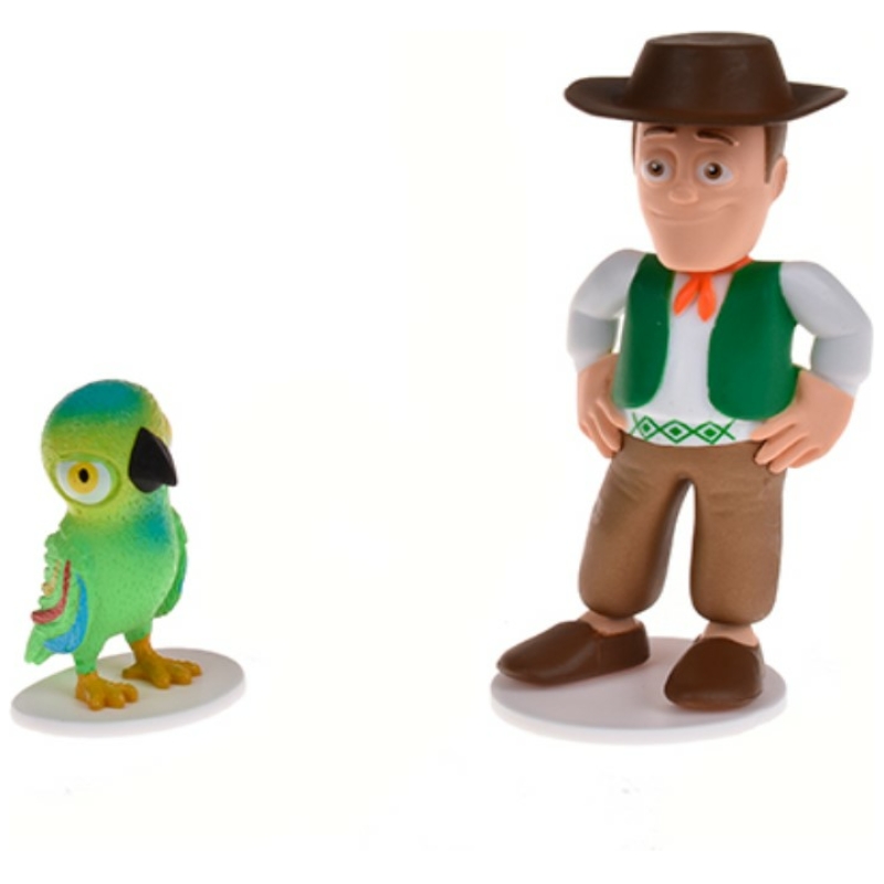 Pack de 2 figuras lorito pepe y zenón la granja de zenón