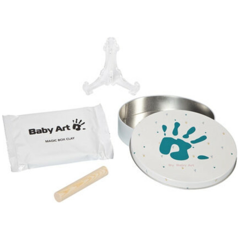 Caja mágica de recuerdos para bebés redonda baby art