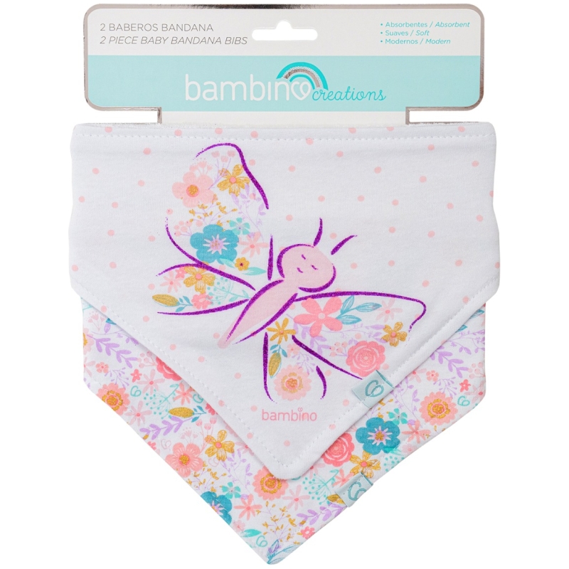 Bipack babero bandana niña bambino arcoíris