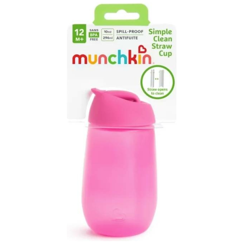 Vaso con bombilla clean munchkin azul