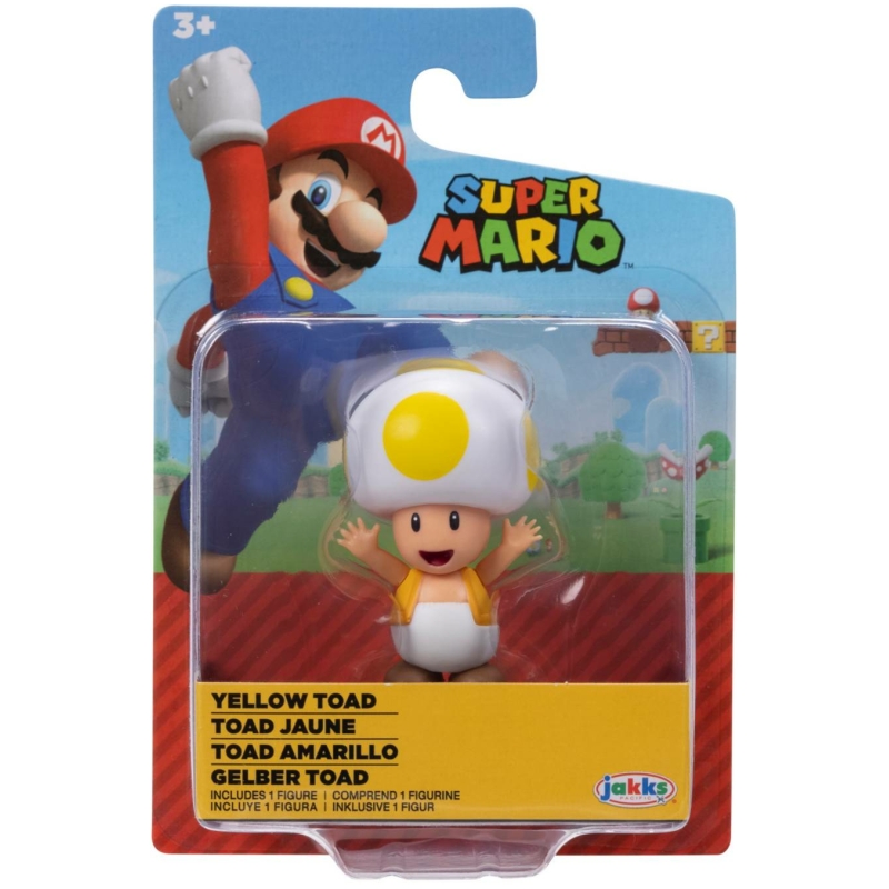 Mini figura articulada toad amarillo - super mario