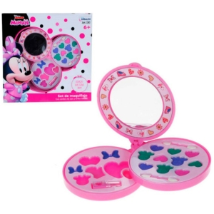 Set circular 3 niveles de maquillaje y espejo minnie