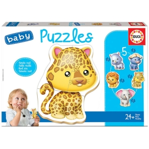 Puzzle baby animales salvajes 5 en 1 educa