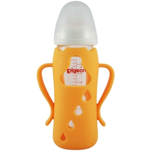 Protector de silicona – mamadera de vidrio boca ancha 240 ml pigeon