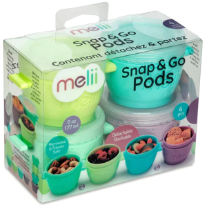 Pack 4 contenedores snap & go 177 ml melii