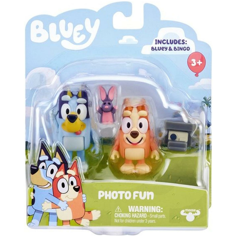 Pack mini figuras bluey y bingo - photo fun