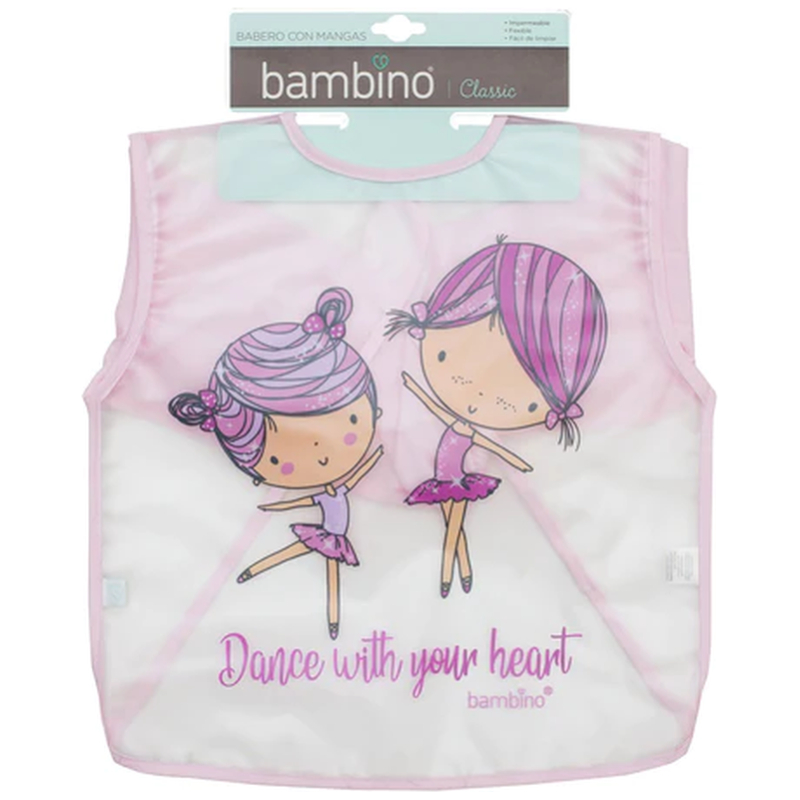 Babero plástico manga larga bambino niña bailarina