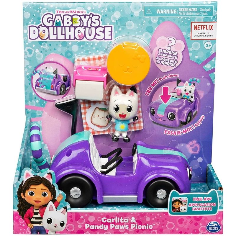 Set de figura gabby dollhouse picnic carlita & pandy