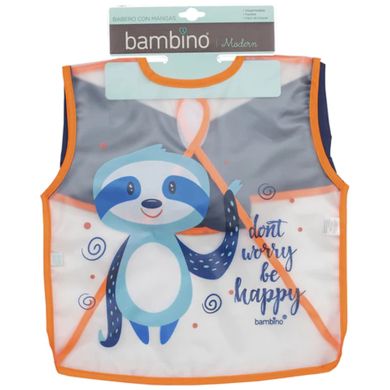 Babero plástico manga larga bambino niño perezoso