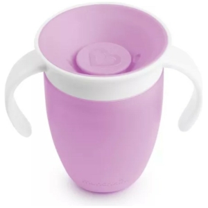 Vaso antiderrame 360 con asas 207 ml munchkin - lila