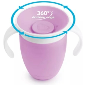Vaso antiderrame 360 con asas 207 ml munchkin - lila