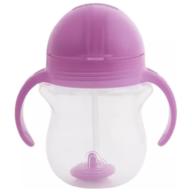 Vaso antiderrame any angle bombilla con peso y asas 207ml munchkin - rosa