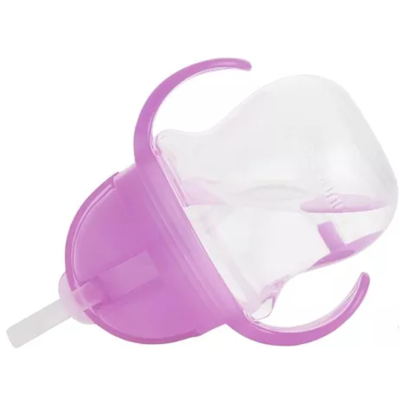 Vaso antiderrame any angle bombilla con peso y asas 207ml munchkin - rosa