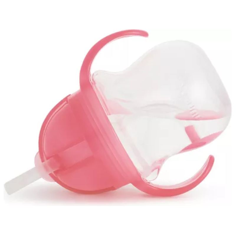 Vaso antiderrame any angle bombilla con peso y asas 207ml munchkin - rosa