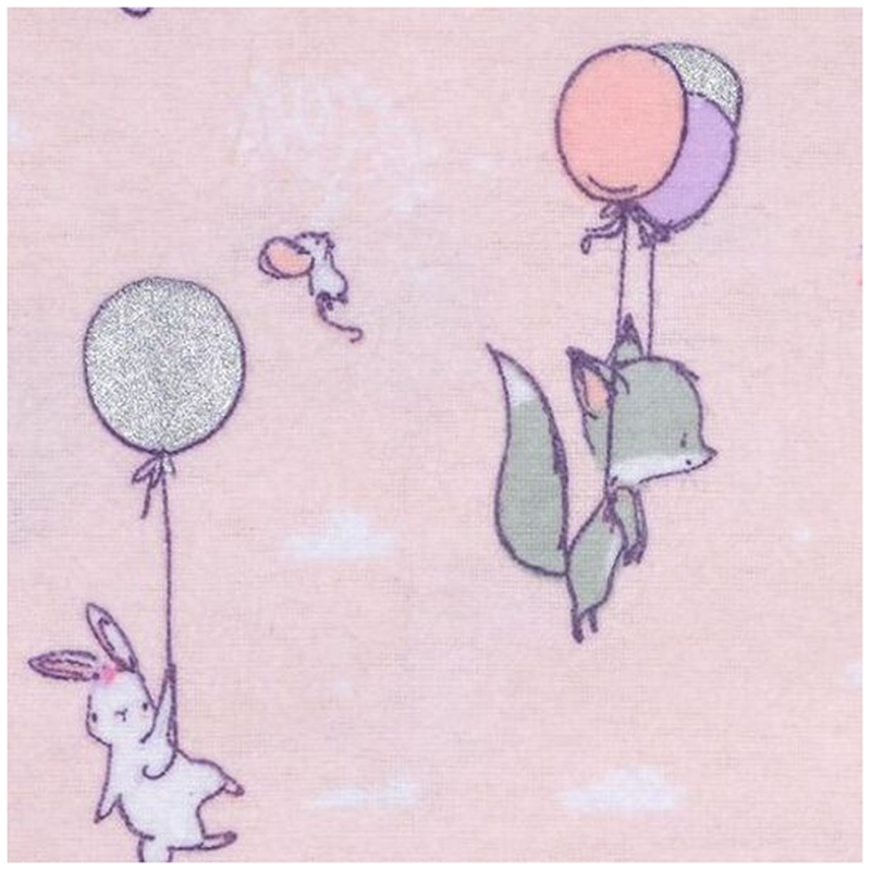 Set 2 mantitas franela rosado animales bambino