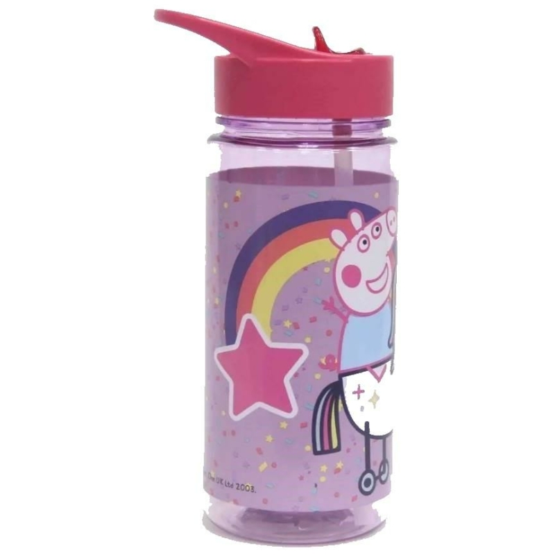 Botella infantil peppa pig con bombilla 500 ml