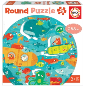 Puzzle redondo infantil bajo el mar 28 pcs.