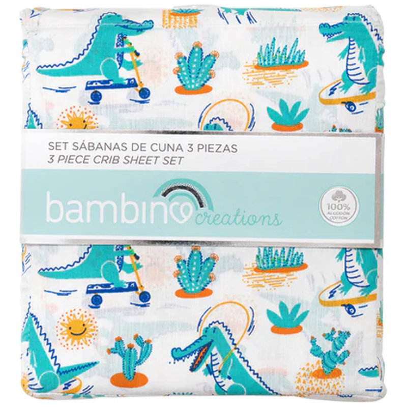 Set sábanas de cuna 3 pcs cocodrilo bambino