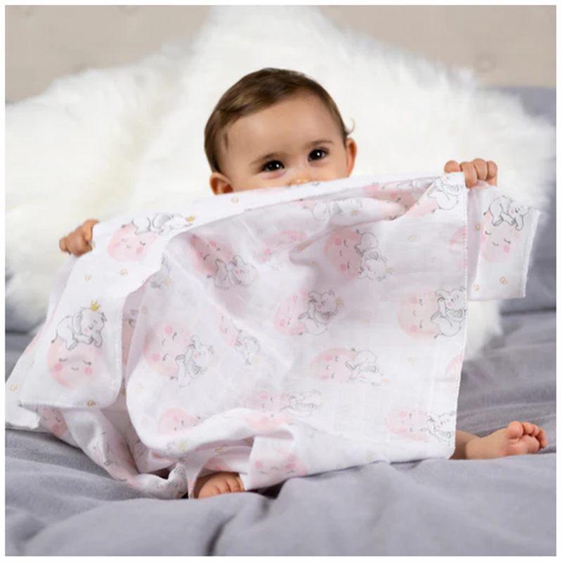 Pañales tutos de muselina elefante rosa bambino