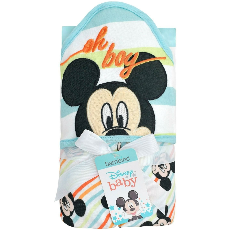Toalla capucha bambino mickey arcoiris