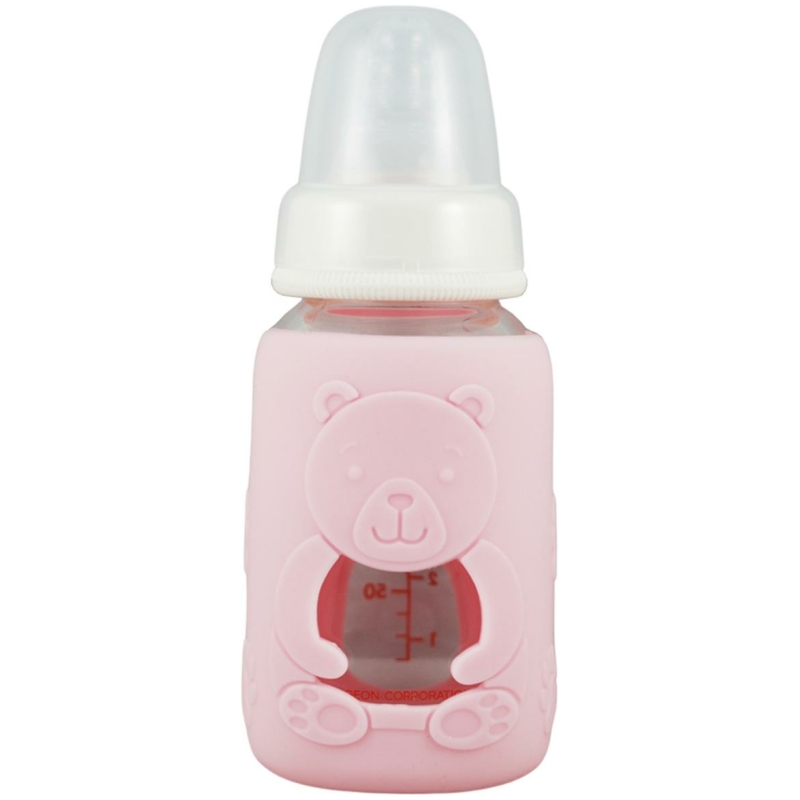 Protector de silicona - mamadera de vidrio boca estándar 120 ml pigeon