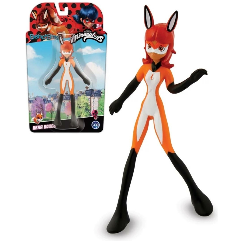 Figura de goma flexible 13 cm miraculous - rena rouge