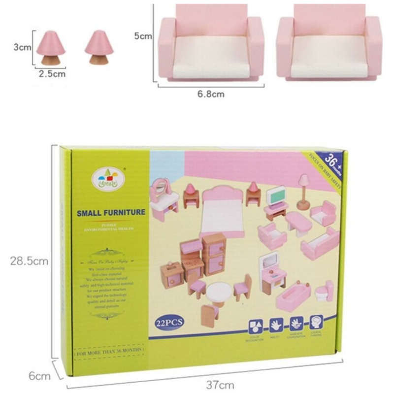 Set mini muebles para casa de muñecas