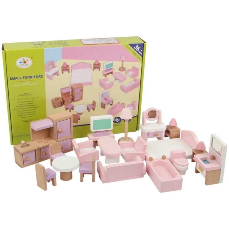 Set mini muebles para casa de muñecas