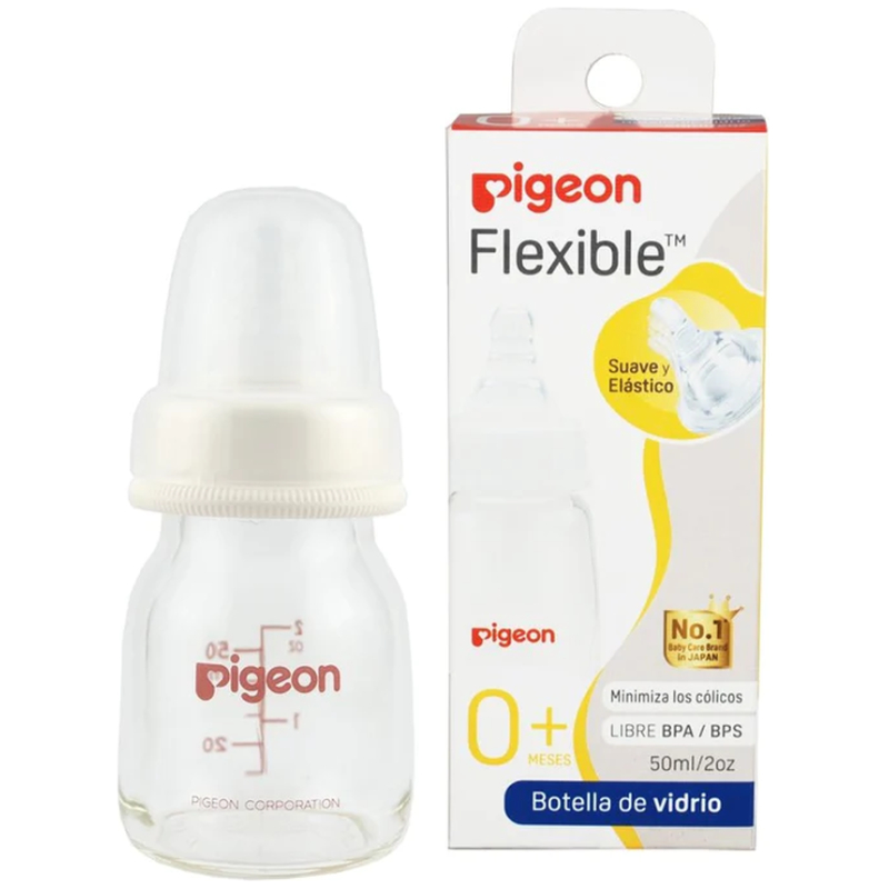 Mamadera boca estándar de vidrio 50 ml pigeon