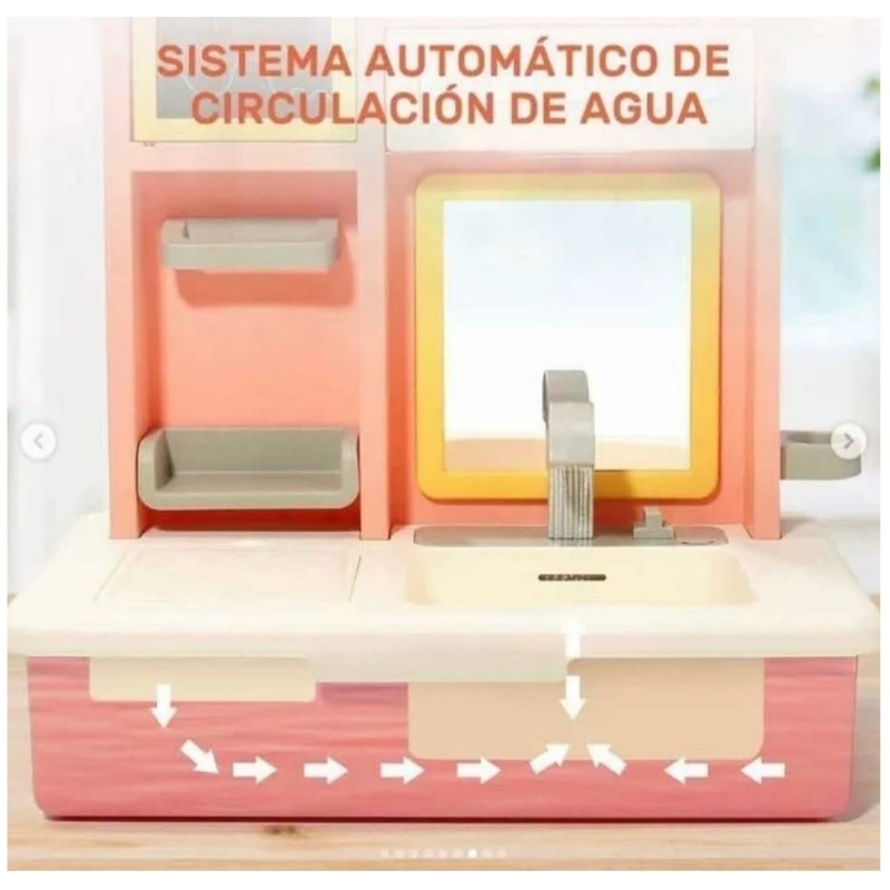 Juego lavamanos luz y sonido rosado